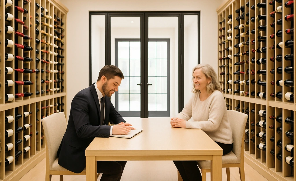 Wine Investment Consultant With Client
